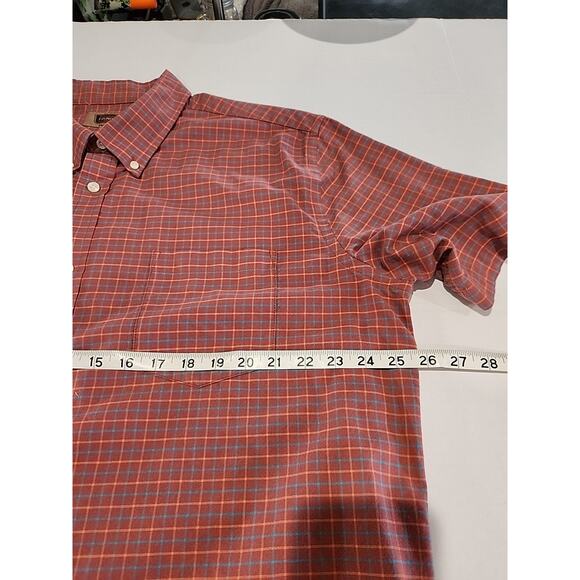Foundry Supply Shirt Men's XLT Button Up Burnt Red Checked Short Sleeve - Picture 7 of 9